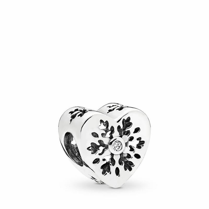 Pandora Snowflake Heart Charm NZ, Sterling Silver (845071-ACL)